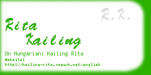 rita kailing business card